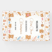 Teddy Bear Baby Shower Boy | Cute Blue Bear  Banner (Horizontal)