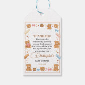 Teddy Bear Baby Shower Boy | Cute Blue Bear Geschenkanhänger (Vorderseite)