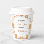 Teddy Bear Baby Shower Boy | Cute Blue Bear Pappbecher (Vorderseite)