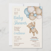 Teddy Bear Baby Shower Boy Einladung (Vorderseite)