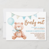 Teddy Bear Baby Shower Boy Einladung (Vorderseite)
