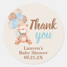 Teddy Bear Baby Shower Boy Favor Tags