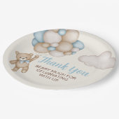 Teddy Bear Baby Shower Boy Pappteller (Schrägansicht)