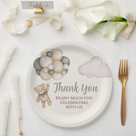 Teddy Bear Baby Shower Boy Pappteller (Hochzeit)