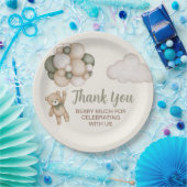 Teddy Bear Baby Shower Boy Pappteller (Party)