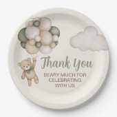 Teddy Bear Baby Shower Boy Pappteller (Vorderseite)