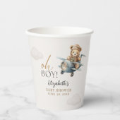 Teddy Bear Baby Shower Boy party Pappbecher (Vorderseite)