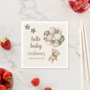 Teddy Bear Baby Shower Boy Serviette