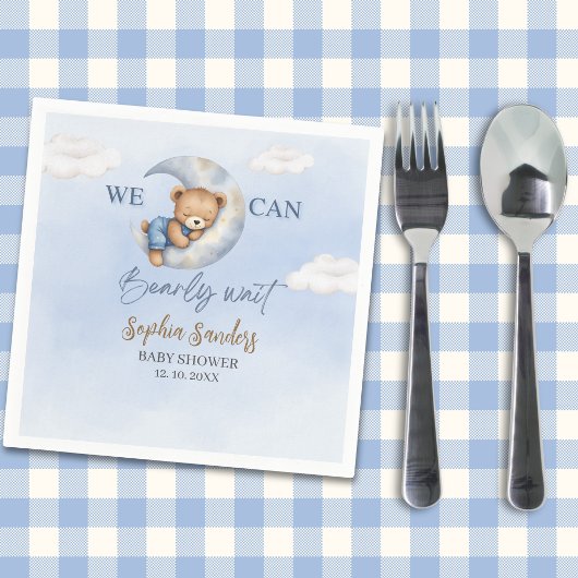 Teddy Bear Baby shower boy Serviette
