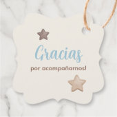 Teddy Bear Baby Shower Boy Spanisch Geschenkanhänger (Rückseite)