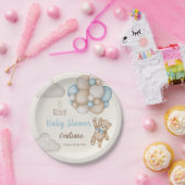 Teddy Bear Baby Shower Boy Spanisch Pappteller (Party)