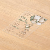 Teddy Bear Baby Shower Boy Spanischer Acryl Invita Acryleinladungen (Ablage )