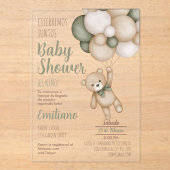 Teddy Bear Baby Shower Boy Spanischer Acryl Invita Acryleinladungen (Vorderseite)
