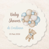 Teddy Bear Baby Shower Boy Untersetzer (Vorderseite)