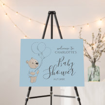 Teddy Bear Baby Shower Boy Willkommen