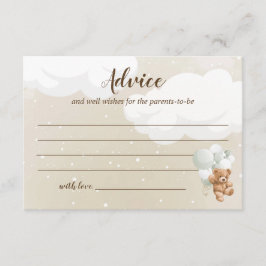 Teddy Bear Baby Shower Cards Begleitkarte