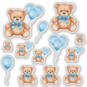 Teddy Bear Baby Shower Custom Cut Vinyl Sticker (Vorderseite)