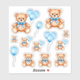 Teddy Bear Baby Shower Custom Cut Vinyl Sticker