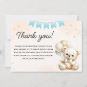 Teddy Bear Baby Shower" Dankeskarte (Vorderseite)