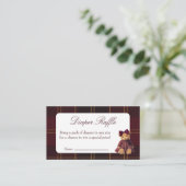 Teddy Bear Baby Shower Diaper Raffle Begleitkarte (Stehend Vorderseite)