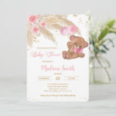 Teddy Bear Baby Shower Einladung (Stehend Vorderseite)