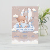TEDDY BEAR Baby Shower Einladung (Stehend Vorderseite)