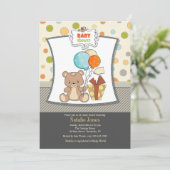 Teddy Bear Baby Shower Einladung (Stehend Vorderseite)