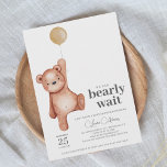 Teddy Bear Baby Shower Einladung<br><div class="desc">Eine geschlechtsneutrale Babydusche "wir können frühzeitig warten" Einladung mit einem Teddybär und einem beigen Ballon. Matching Artikel in der Teddy Bear Baby Shower Theme Kollektion erhältlich.</div>