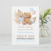 Teddy Bear Baby Shower Einladung (Stehend Vorderseite)