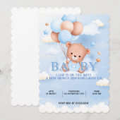 TEDDY BEAR BABY SHOWER EINLADUNG (Vorne/Hinten)