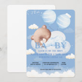 TEDDY BEAR BABY SHOWER EINLADUNG (Vorne/Hinten)