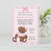 Teddy Bear Baby Shower Einladung (Stehend Vorderseite)