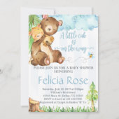 Teddy Bear Baby Shower Einladung Blue Boy einladen (Vorderseite)