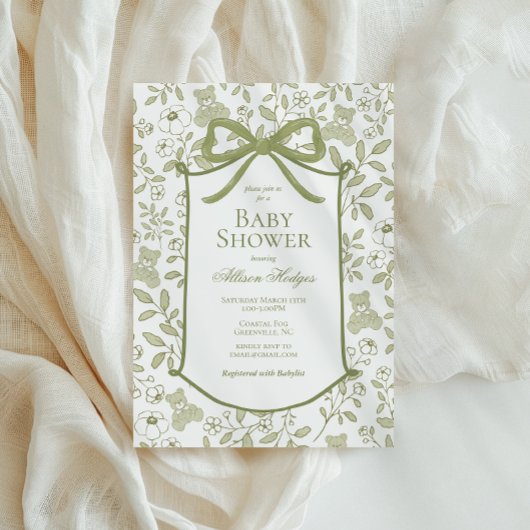 Teddy Bear Baby Shower Einladung | elegant