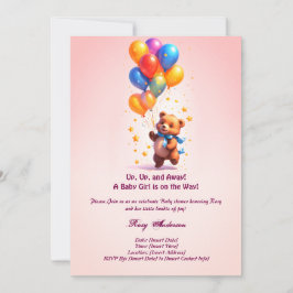 Teddy Bear Baby Shower Einladung für Baby Girl