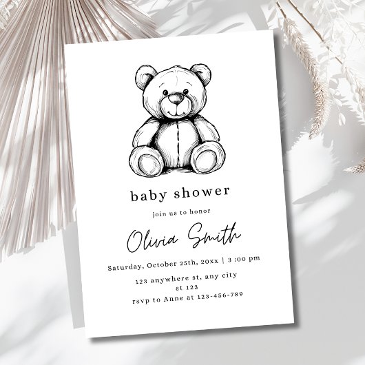 Teddy Bear Baby Shower Einladung, Geschlecht neutr Einladung