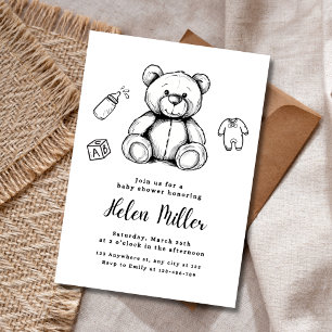 Teddy Bear Baby Shower Einladung, Geschlecht neutr Einladung