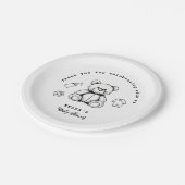 Teddy Bear Baby Shower Einladung, Geschlecht neutr Pappteller (Schrägansicht)