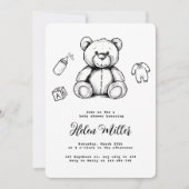 Teddy Bear Baby Shower Einladung, Minimalistisches Einladung (Vorderseite)