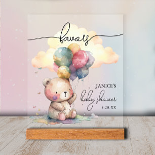 Teddy Bear Baby Shower Favoriten Acrylschild