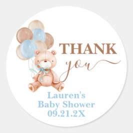 Teddy Bear Baby Shower Fevor Tags Runder Aufkleber