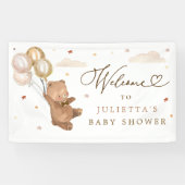 Teddy Bear Baby Shower Gender Neutral Bear Willkom Banner (Horizontal)