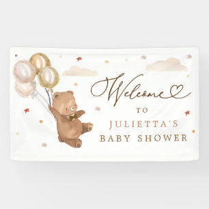 Teddy Bear Baby Shower Gender Neutral Bear Willkom Banner