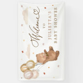Teddy Bear Baby Shower Gender Neutral Bear Willkom Banner (Vertikal)