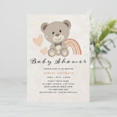 Teddy Bear Baby Shower Gender Neutral Einladung (Stehend Vorderseite)