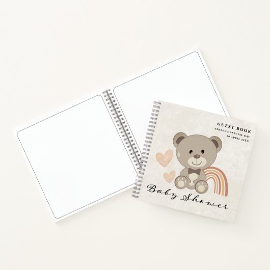Teddy Bear Baby Shower Gender Neutral Guest Book Notizblock (Innenseite)