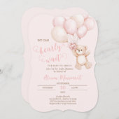 Teddy Bear Baby Shower Girl Einladung (Vorne/Hinten)