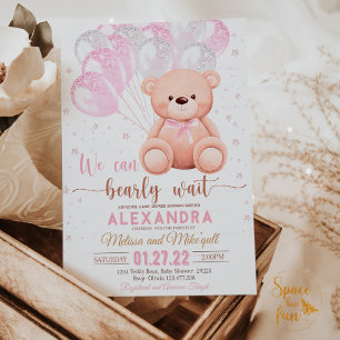 Teddy Bear Baby Shower Girl Einladung