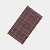 Teddy Bear Baby Shower Girl Plaid Burgundy Bow Serviette (Ecke)
