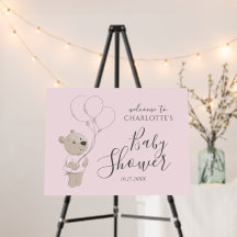 Teddy Bear Baby Shower Girl Willkommen